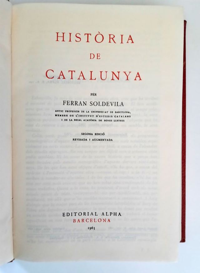 Historia de Catalunya - Ferran Soldevila - 1963