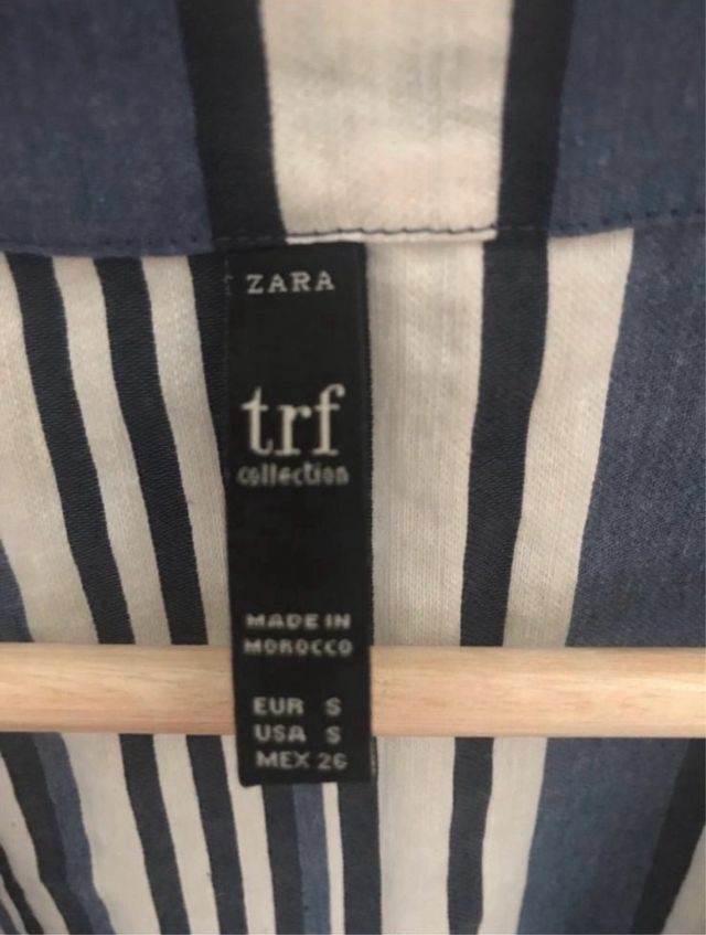 Vestido Zara rayas azul blanco T-S