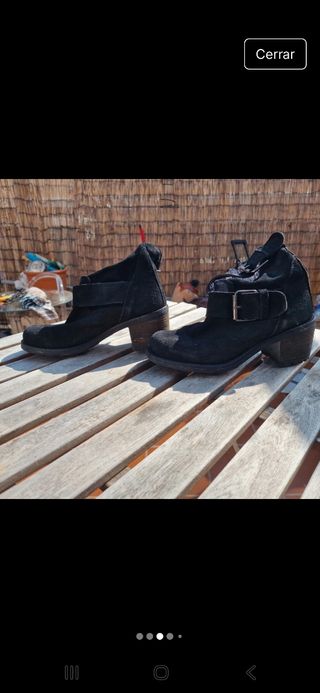 Botines negros de ante, mujer 