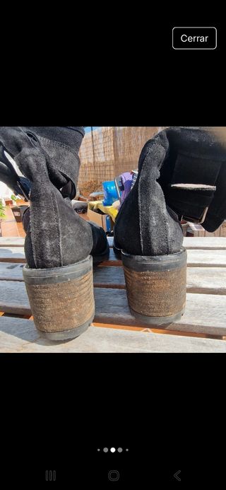 Botines negros de ante, mujer 