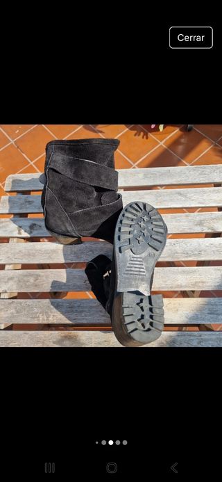 Botines negros de ante, mujer 