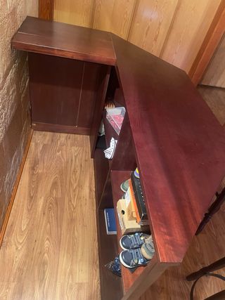 Barra bar + 2 taburetes madera