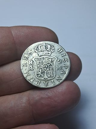 CARLOS IV 2 REALES PLATA 1799 MADRID (E590)