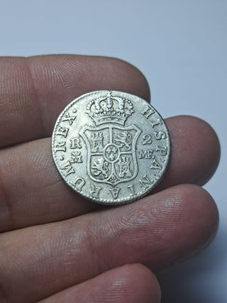 CARLOS IV 2 REALES PLATA 1800 MADRID (E591)