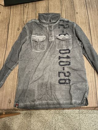 Polo manga larga gris - 80-25