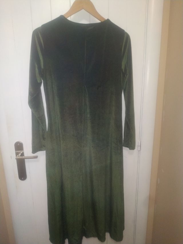 Vestido terciopelo verde oliva