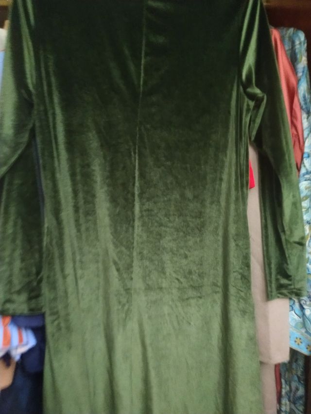 Vestido terciopelo verde oliva