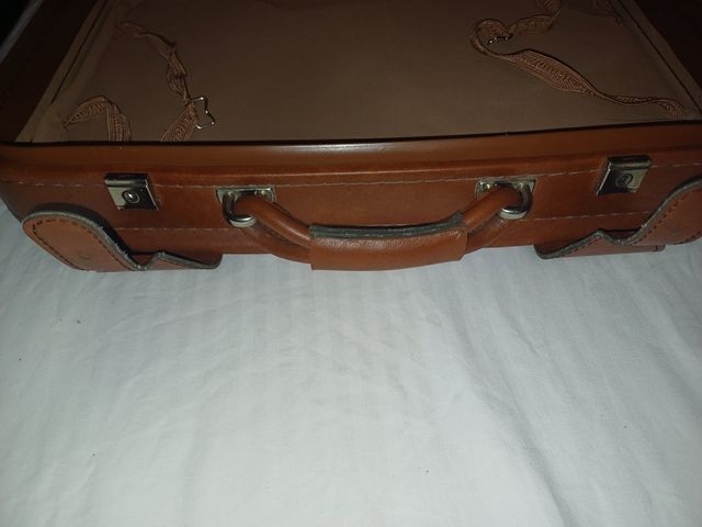 Mala de couro castanho vintage