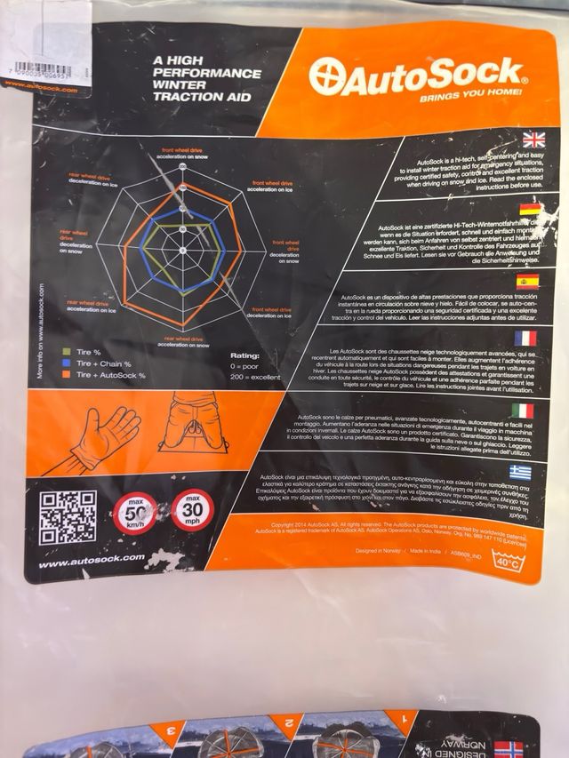 AutoSock Cadenas Nieve - 2 Unidades