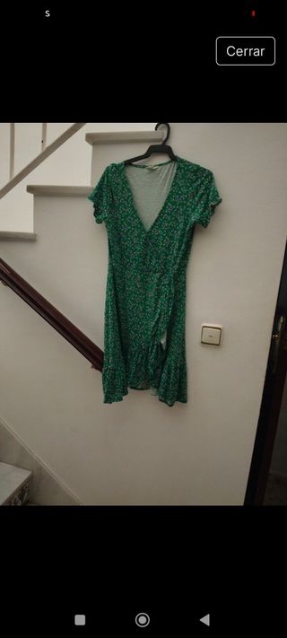 Vestido flores verde - Talla S