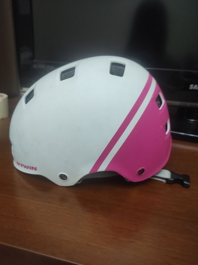 Casco bici blanco-rosa