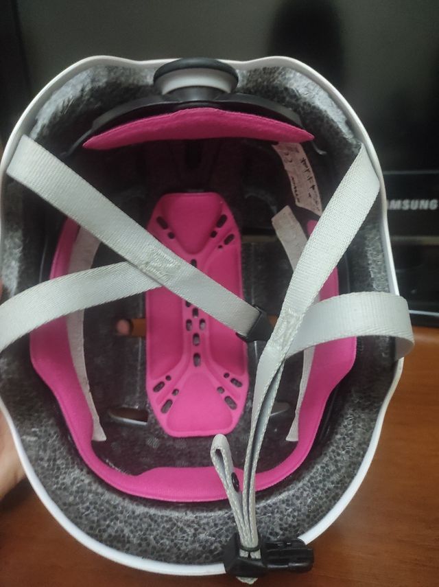 Casco bici blanco-rosa