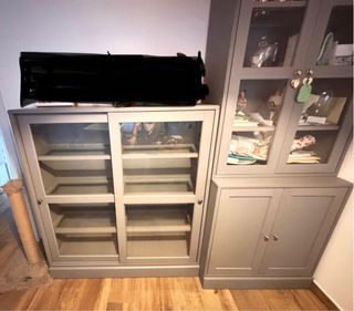 Vitrina gris 3 piezas - Muebles madera
