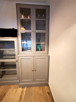 Vitrina gris 3 piezas - Muebles madera