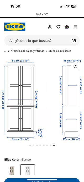 Vitrina gris 3 piezas - Muebles madera