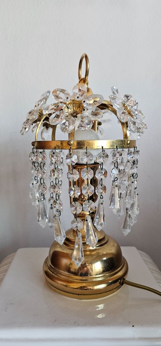 Lámpara cristal dorada