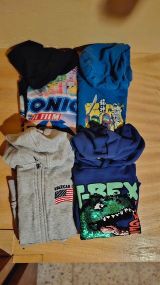 Lote: 4 Jerseys Niño - Sonic, Tortugas Ninja