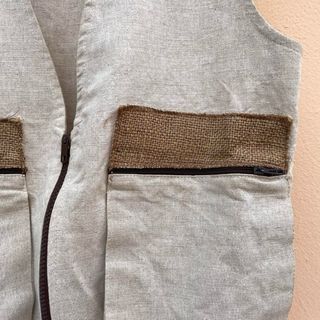 Gilet lino vintage beige