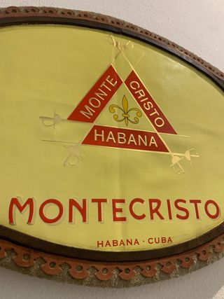 Insegna pubblicitaria sigari Montecristo vintage