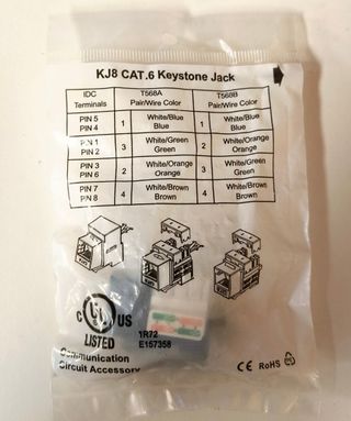 4x Jack Keystone Cat.5e Cat.6 KJ8