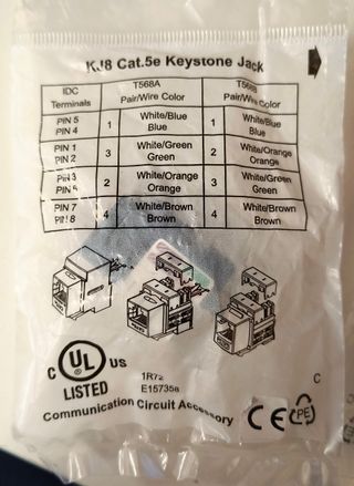 4x Jack Keystone Cat.5e Cat.6 KJ8