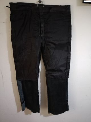 Pantalones de cuero para moter@s con cordones
