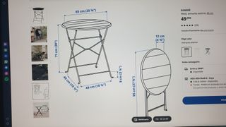 Mesa y sillas plegables Ikea grises