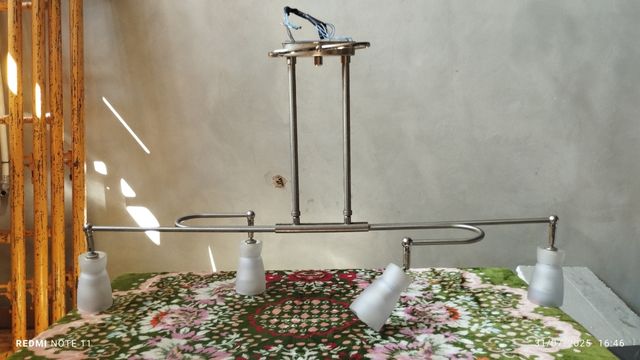 Lampara techo 4 luces plata