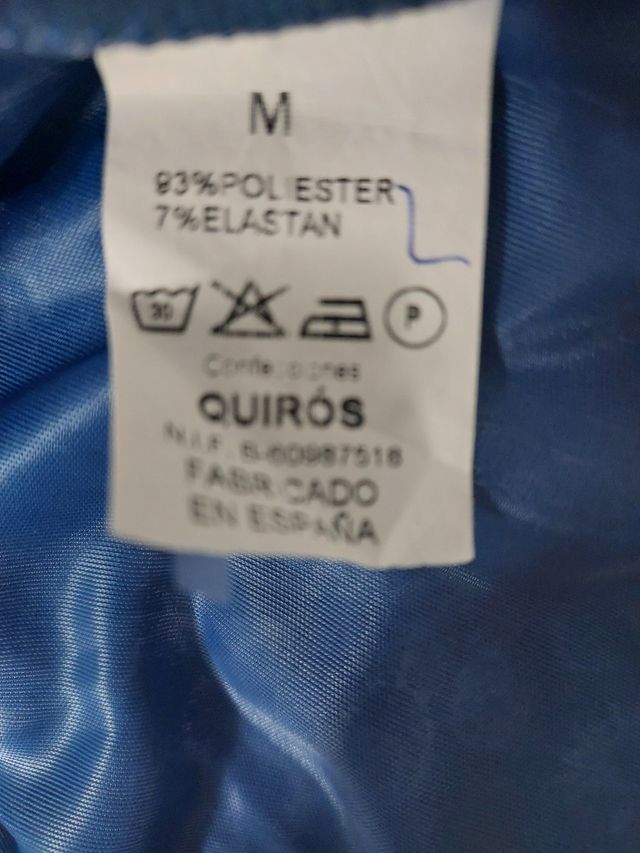 Blusa de manga corta azul estampada