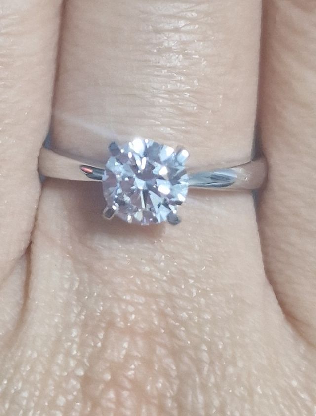 Solitario Diamante 1.04ct E VS1 Oro blanco 18k