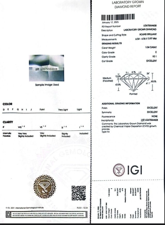 Solitario Diamante 1.04ct E VS1 Oro blanco 18k