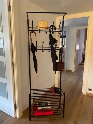 Perchero negro metal - zapatero