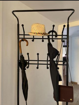 Perchero negro metal - zapatero