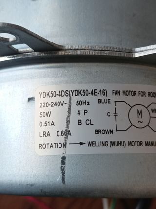 Motor ventilador aire acondicionado portátil