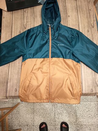 Chubasquero Quechua - Naranja & Verde azulado