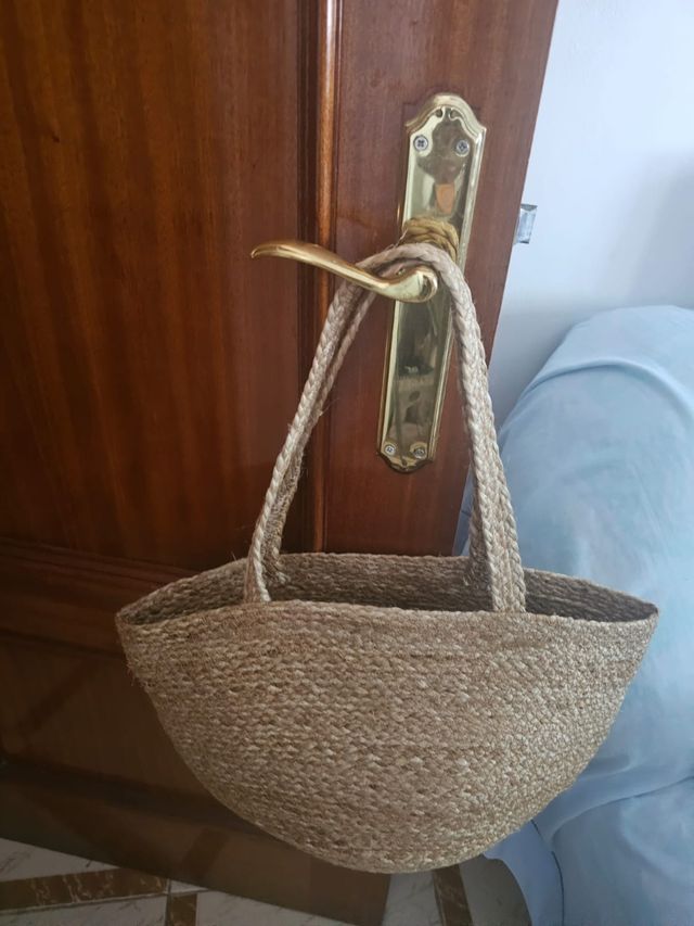 Bolso rafia beige