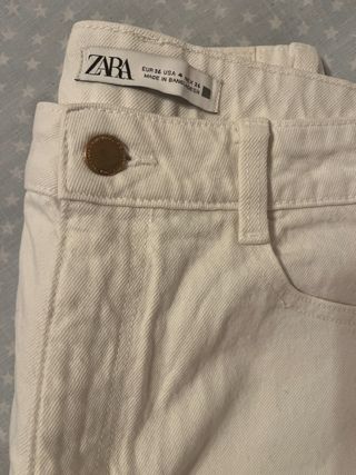 2 Pantalones ZARA Mum Fit blancos Talla 36 nuevo