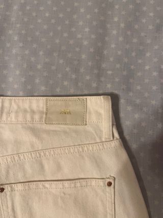 2 Pantalones ZARA Mum Fit blancos Talla 36 nuevo