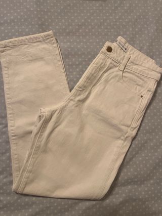2 Pantalones ZARA Mum Fit blancos Talla 36 nuevo