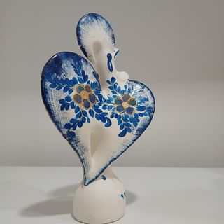 Galo azul pintado à mão