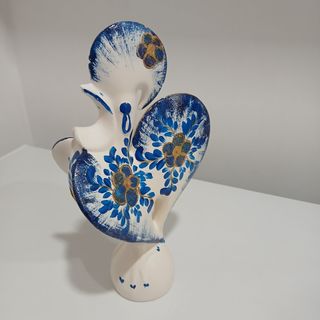 Galo azul pintado à mão