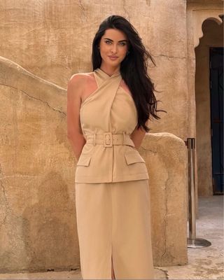 Vestido halter cinturón