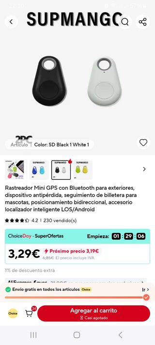 Rastreador GPS Bluetooth Supmango