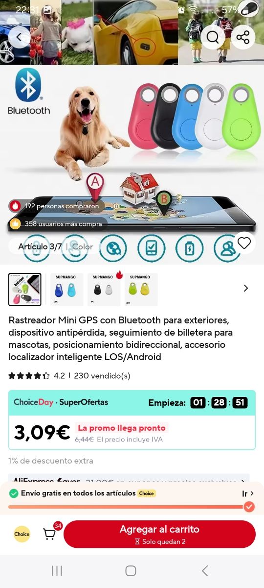 Rastreador GPS Bluetooth Supmango