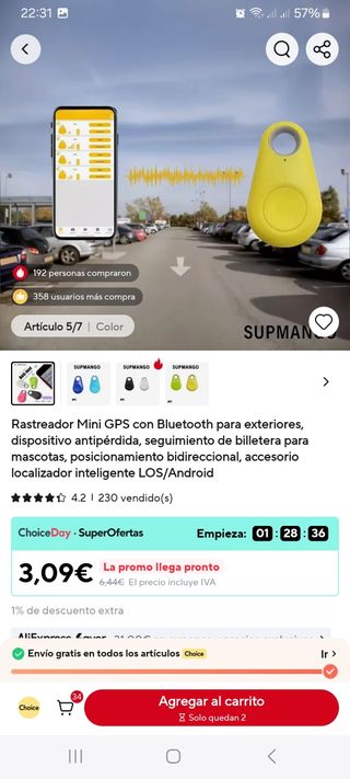 Rastreador GPS Bluetooth Supmango