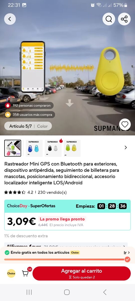 Rastreador GPS Bluetooth Supmango