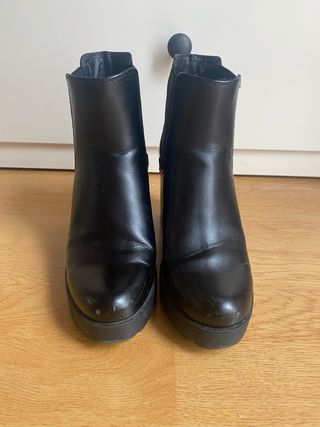 Botines negros tacón grueso