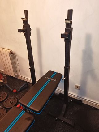 Pack completo de HOME GYM Banco + Rack + Pesas +