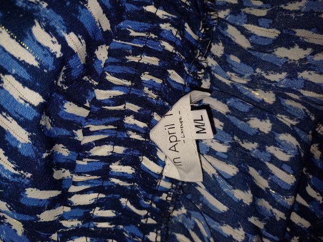 Falda larga azul estampada