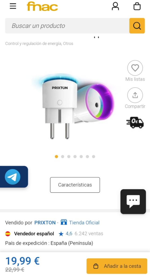 Enchufe inteligente Prixton EW10 WiFi Smart Plug
